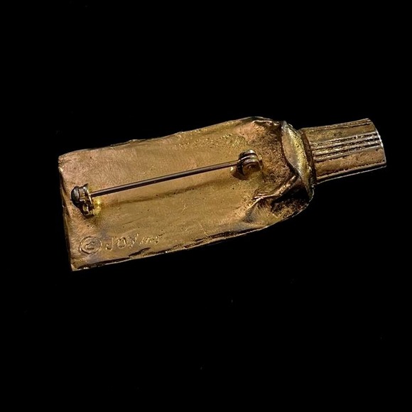 Signed Joy gold tone vintage brooch - Picture 4 of 4